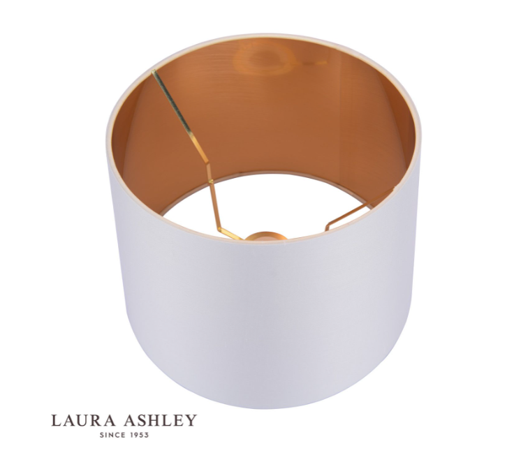 Laura Ashley Emyr Cream Silk Tapered Drum Shade 16 Inch