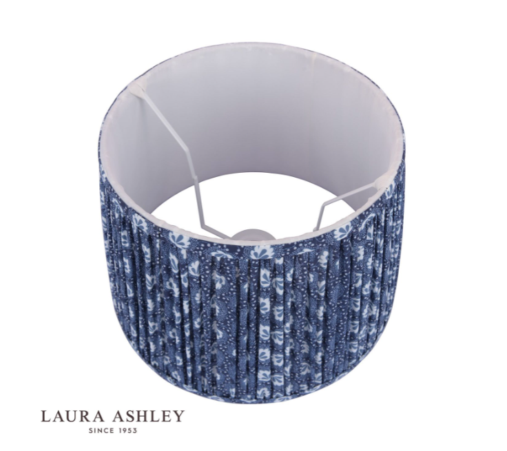 Laura Ashley Calcot Pleated Tapered Drum Shade Blue 30.5cm/12 Inch