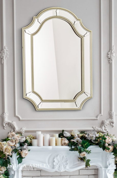 Laura Ashley Braxton Rectangle Mirror With Champagne Edging 102 X 71cm