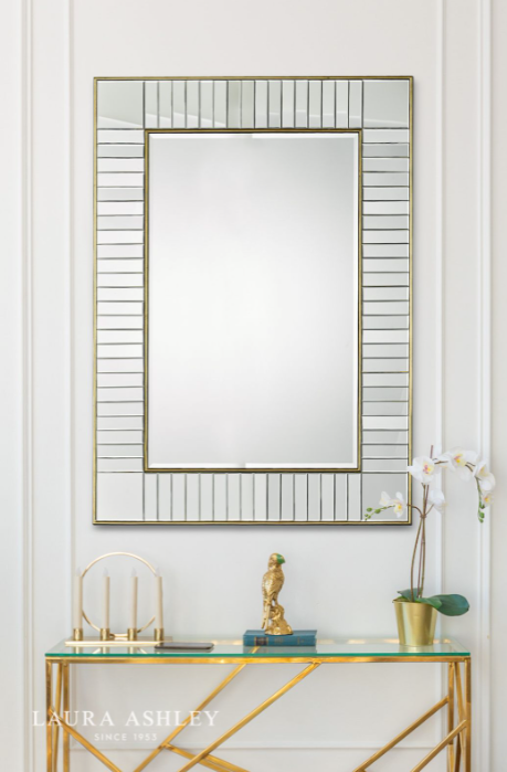 Laura Ashley Clemence Large Rectangle Mirror Gold Leaf 120 X 88cm