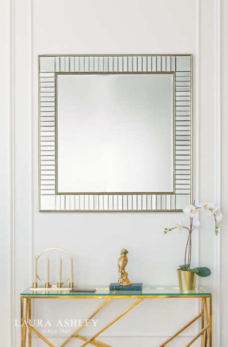 Laura Ashley Clemence Square Mirror Gold Leaf 90cm