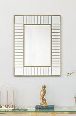 Laura Ashley Clemence Small Rectangle Mirror Gold Leaf 60 X 45cm