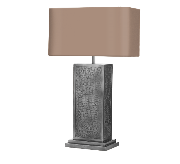 David Hunt Lighting Croc Pewter Table Lamp Bespoke Shade CRO4299