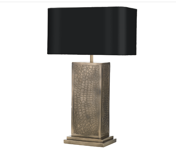 David Hunt Lighting Croc Table Lamp Bronze Bespoke Shade CRO4200