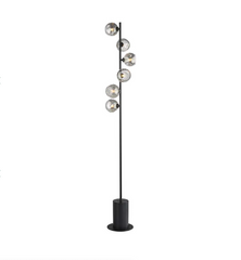 Spiral Floor Lamp Matt Black Smoked Organic Glass