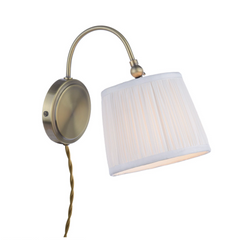 Laura Ashley Hemsley Wall Light Antique Brass and Ivory With Shade