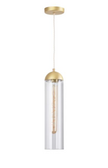 Anouk Pendant Ribbed Glass and Brushed Brass