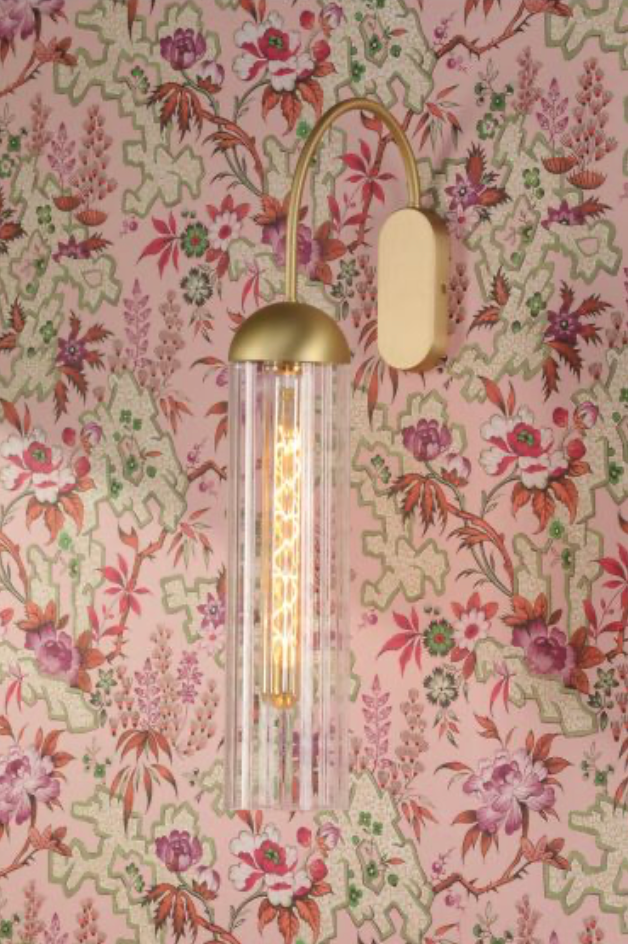 Anouk Wall Light Ribbed Glass and Brushed Brass