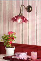 Ethel Wall Light Pink Glass and Antique Brass