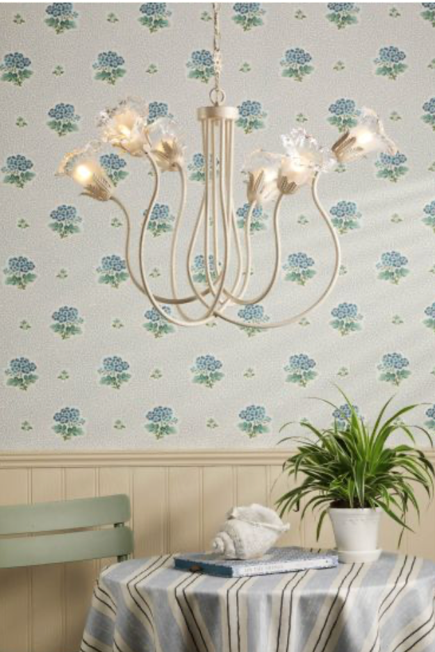 Lily 6 Light Chandelier Glass and matt Champagne