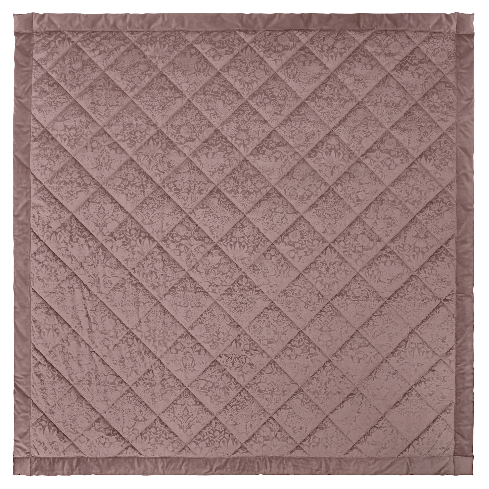 Strawberry Thief Embossed Bedspread Tea Rose