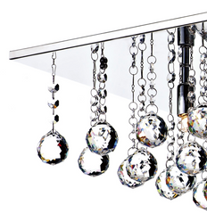 Abacus 8 Light Flush Polished Chrome Crystal