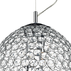 Frost 3 Light Pendant Polished Chrome and Clear Faceted Crystal