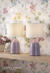 Laura Ashley Penny Twin Pack Table Lamp Purple With Shade