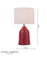 Laura Ashley Penny Twin Pack Table Lamp Red With Shade