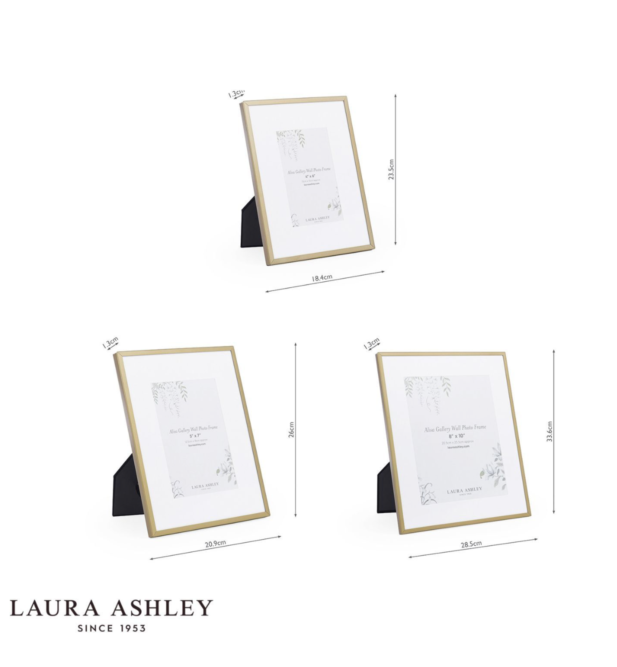 Laura Ashley Alisa Photo Frame Matt Gold (Set of 6)