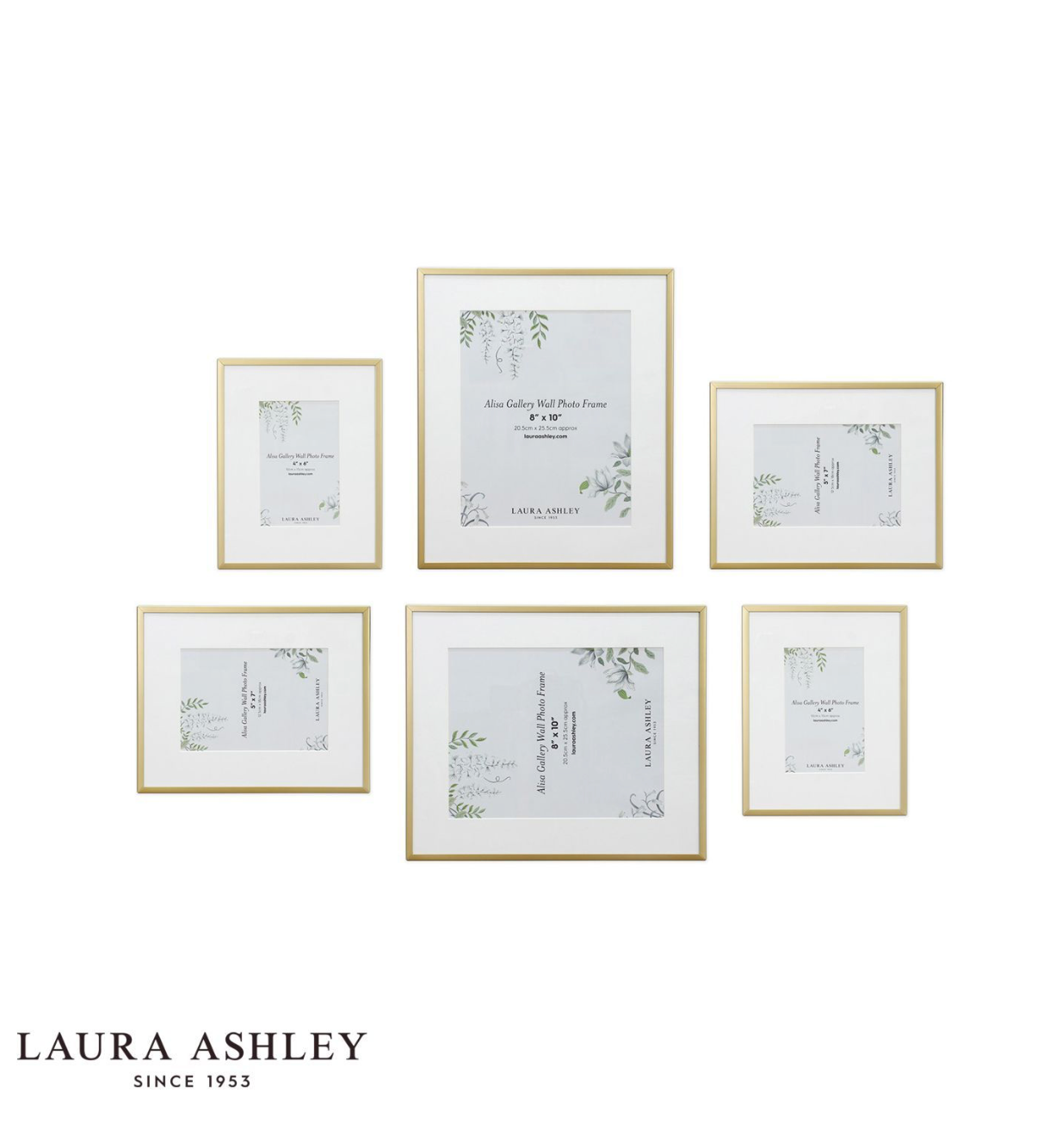 Laura Ashley Alisa Photo Frame Matt Gold (Set of 6)