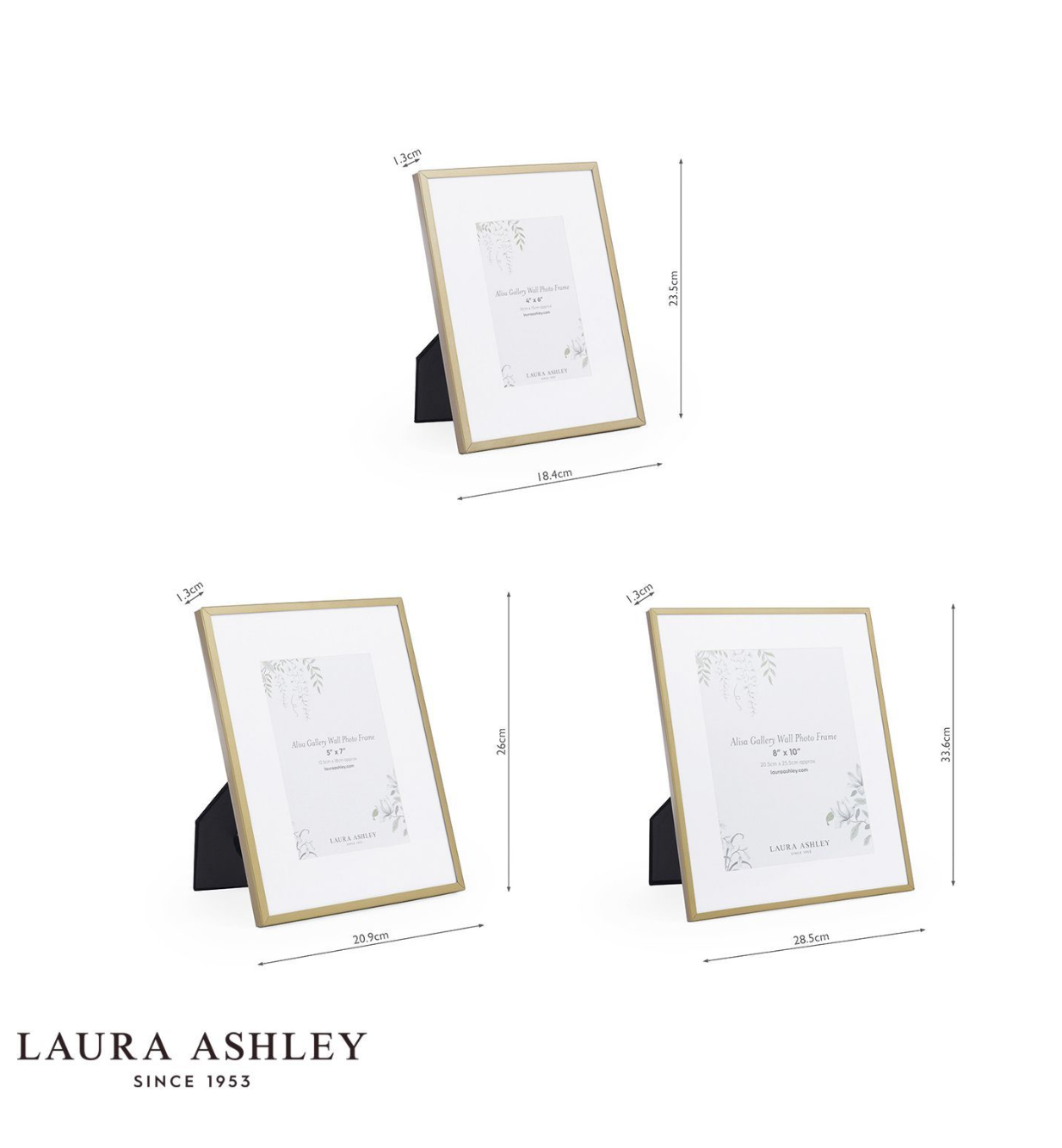 Laura Ashley Alisa Photo Frame Matt Gold (Set of 3)