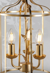 Laura Ashley Halton 3 Light Pendant Distressed Gold Leaf