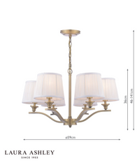 Laura Ashley Hemsley 6 Light Chandelier Matt Antique Brass With Shade