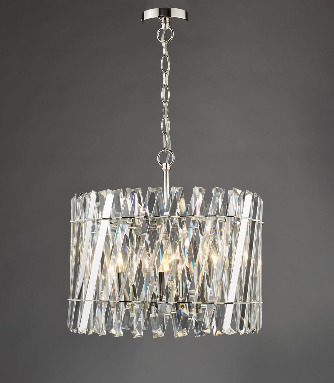 Entwine 6 Light Pendant Polished Nickel and Crystal