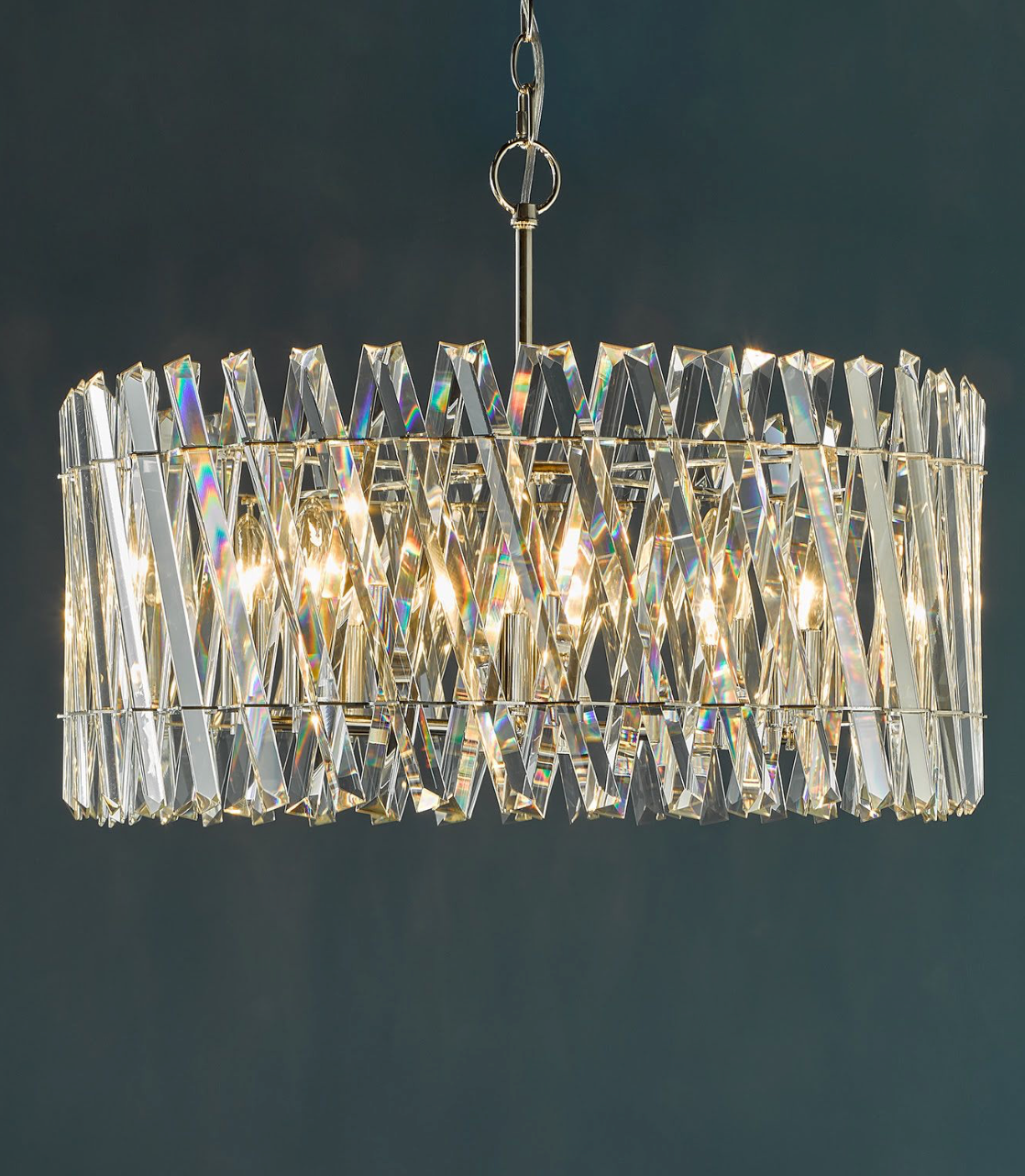 Entwine 8 Light Pendant Polished Nickel and Crystal