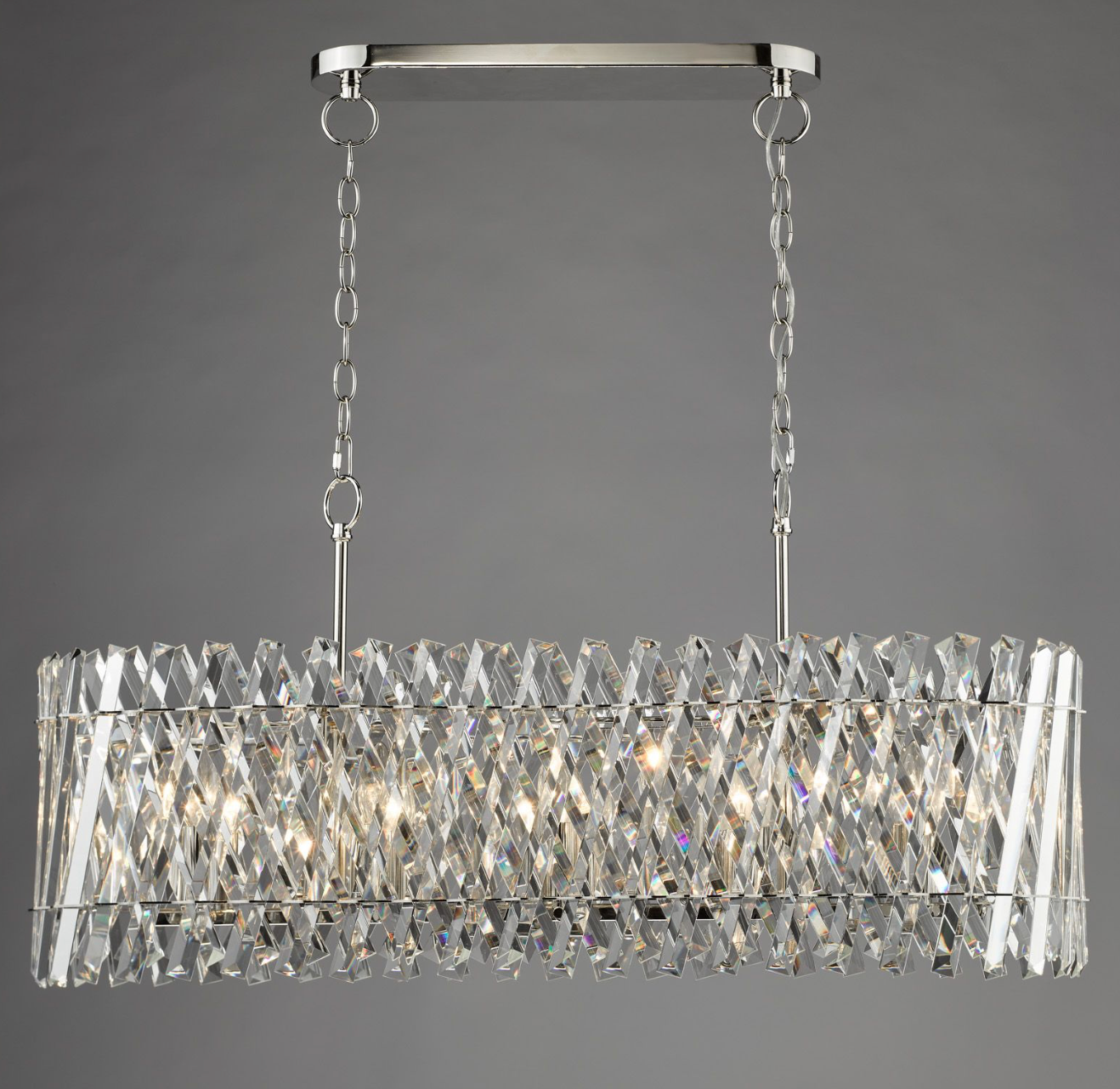 Entwine 10 Light Bar Pendant Polished Nickel and Crystal