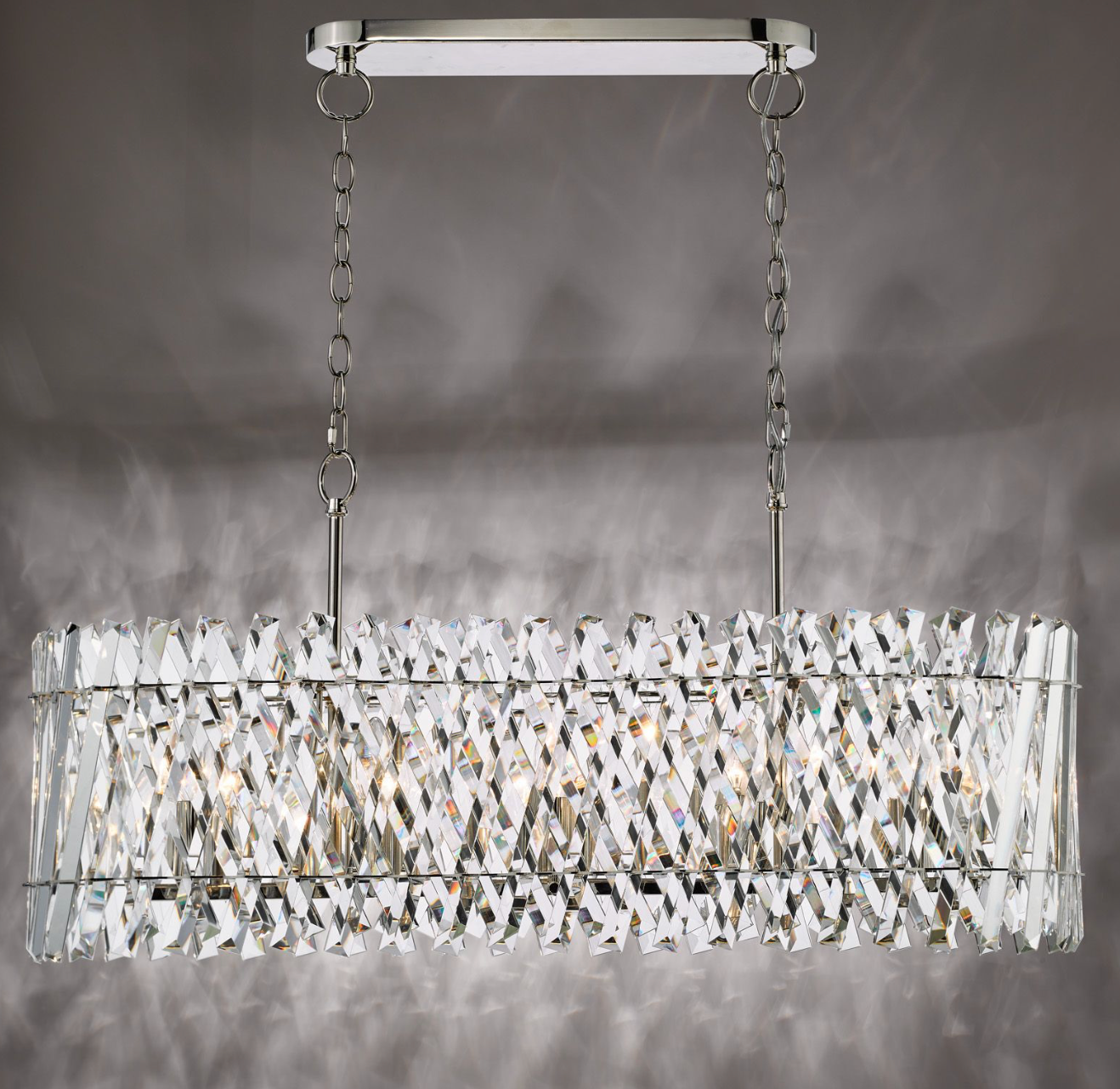 Entwine 10 Light Bar Pendant Polished Nickel and Crystal