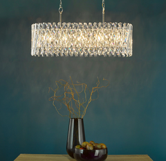 Entwine 10 Light Bar Pendant Polished Nickel and Crystal