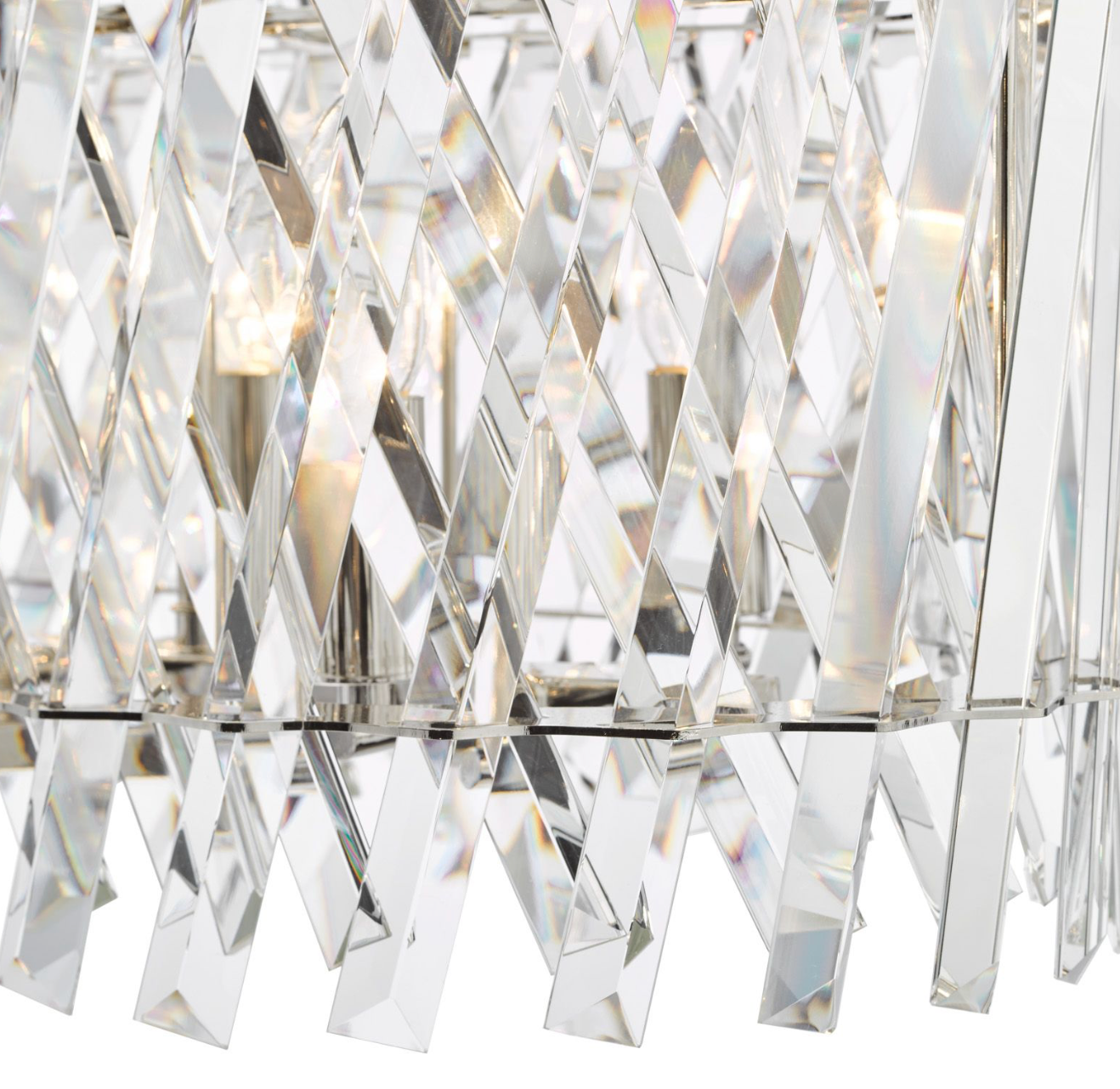 Entwine 10 Light Bar Pendant Polished Nickel and Crystal