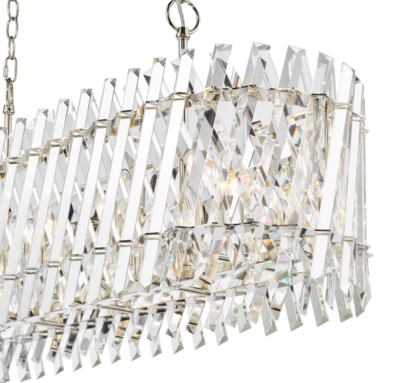 Entwine 10 Light Bar Pendant Polished Nickel and Crystal