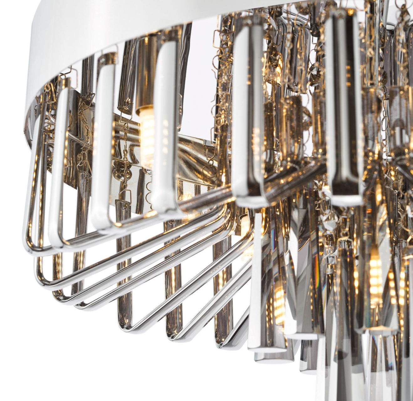 Olin 5 Light Flush Polished Chrome and Smoked Glass