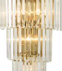 Angel 6 Light Wall Light Crystal and Antique Gold