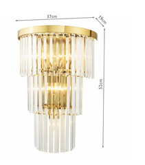 Angel 6 Light Wall Light Crystal and Antique Gold