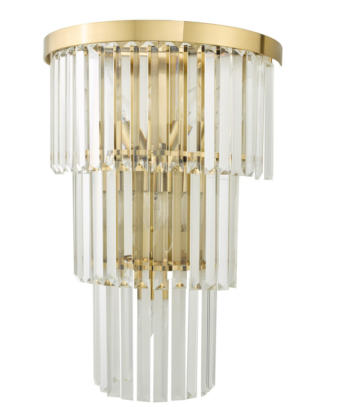 Angel 6 Light Wall Light Crystal and Antique Gold