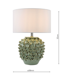 Ailsa Ceramic Table Lamp Green With Shade