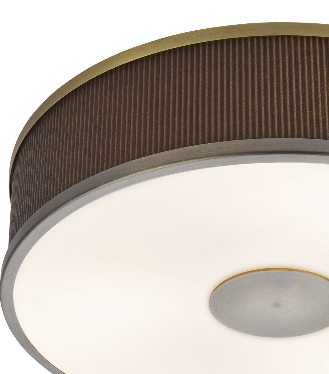 Alvaro 3 Light Flush Antique Bronze With Brown Shade