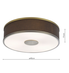 Alvaro 3 Light Flush Antique Bronze With Brown Shade