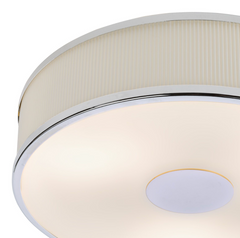 Alvaro 3 Light Flush Polished Chrome With Ivory Shade