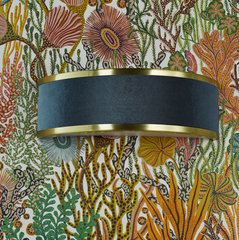 Alvaro Wall Light Brushed Brass With Blue Shade