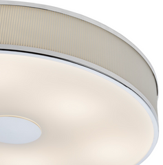 Alvaro 6 Light Flush Polished Chrome With Ivory Shade