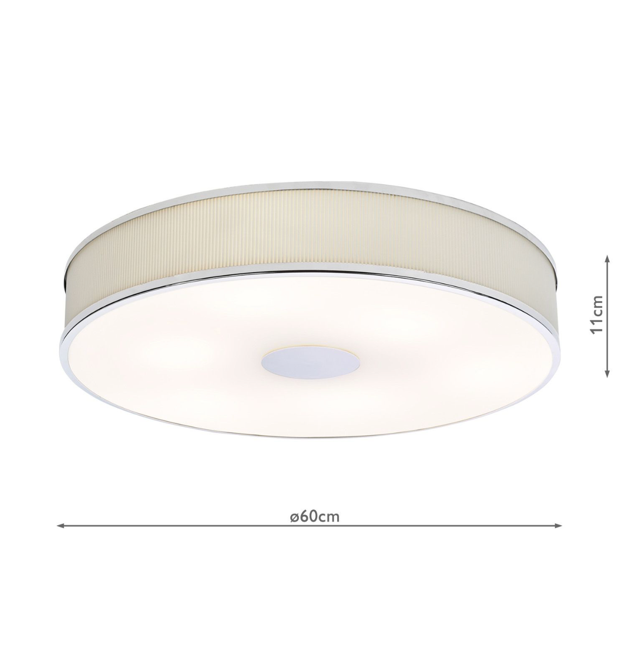 Alvaro 6 Light Flush Polished Chrome With Ivory Shade