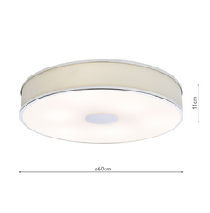 Alvaro 6 Light Flush Polished Chrome With Ivory Shade