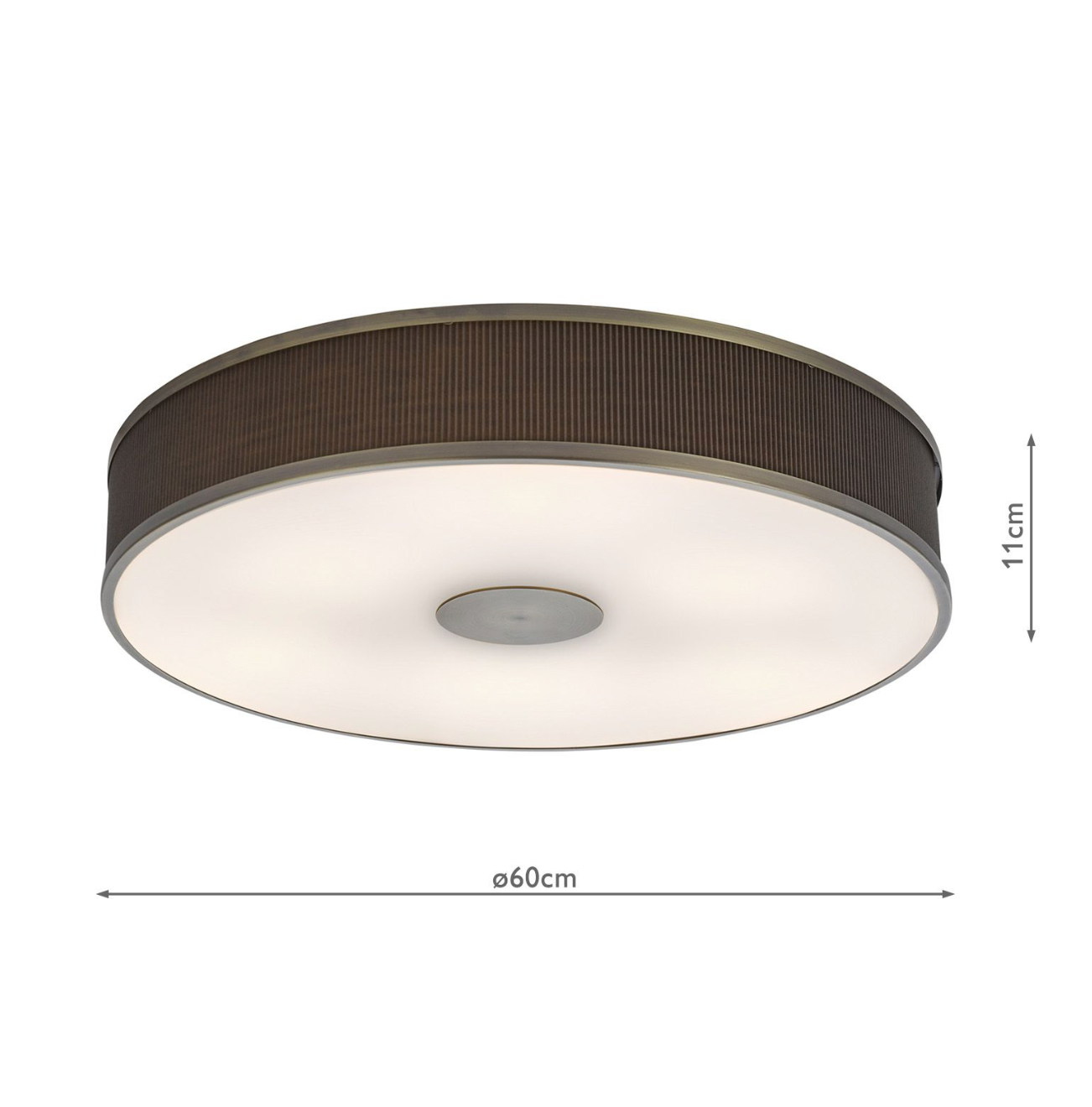 Alvaro 6 Light Flush Antique Bronze With Brown Shade