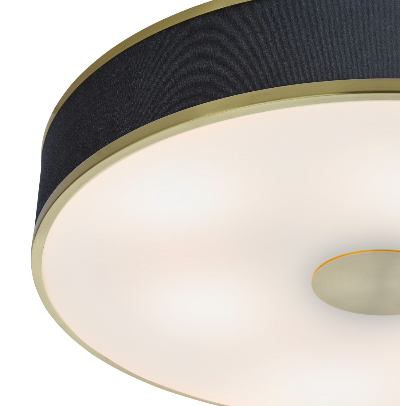 Alvaro 6 Light Flush Antique Brushed Brass With Blue Shade