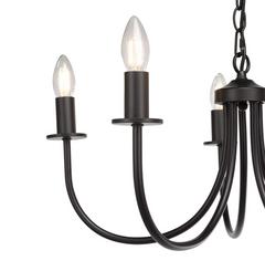 Becca 5 Light Pendant Matt Black Fitting Only