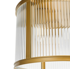 Bianka 3 Light Flush Bronze and Ribbed Glass