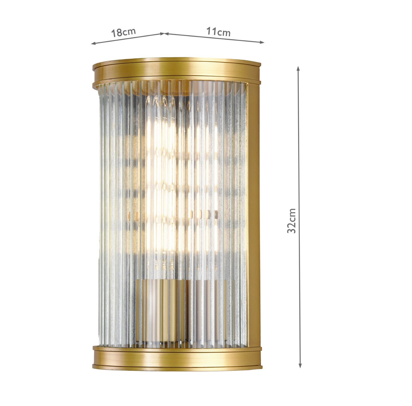 Bianka Wall Light Bronze and Ribbed Glass