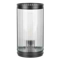 Bianka Table Lamp Matt Black and Ribbed Glass