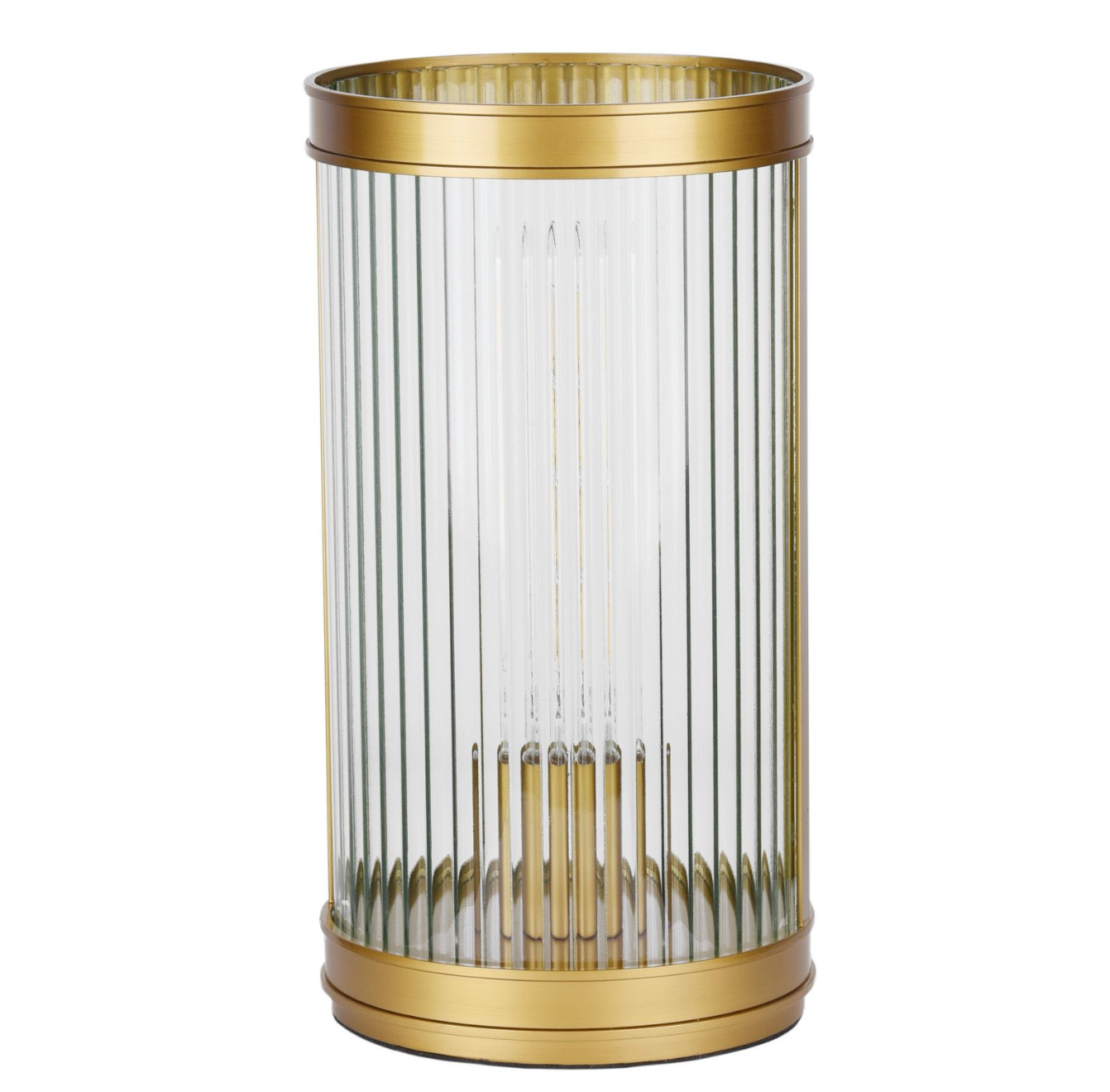 Bianka Table Lamp Bronze and Ribbed Glass